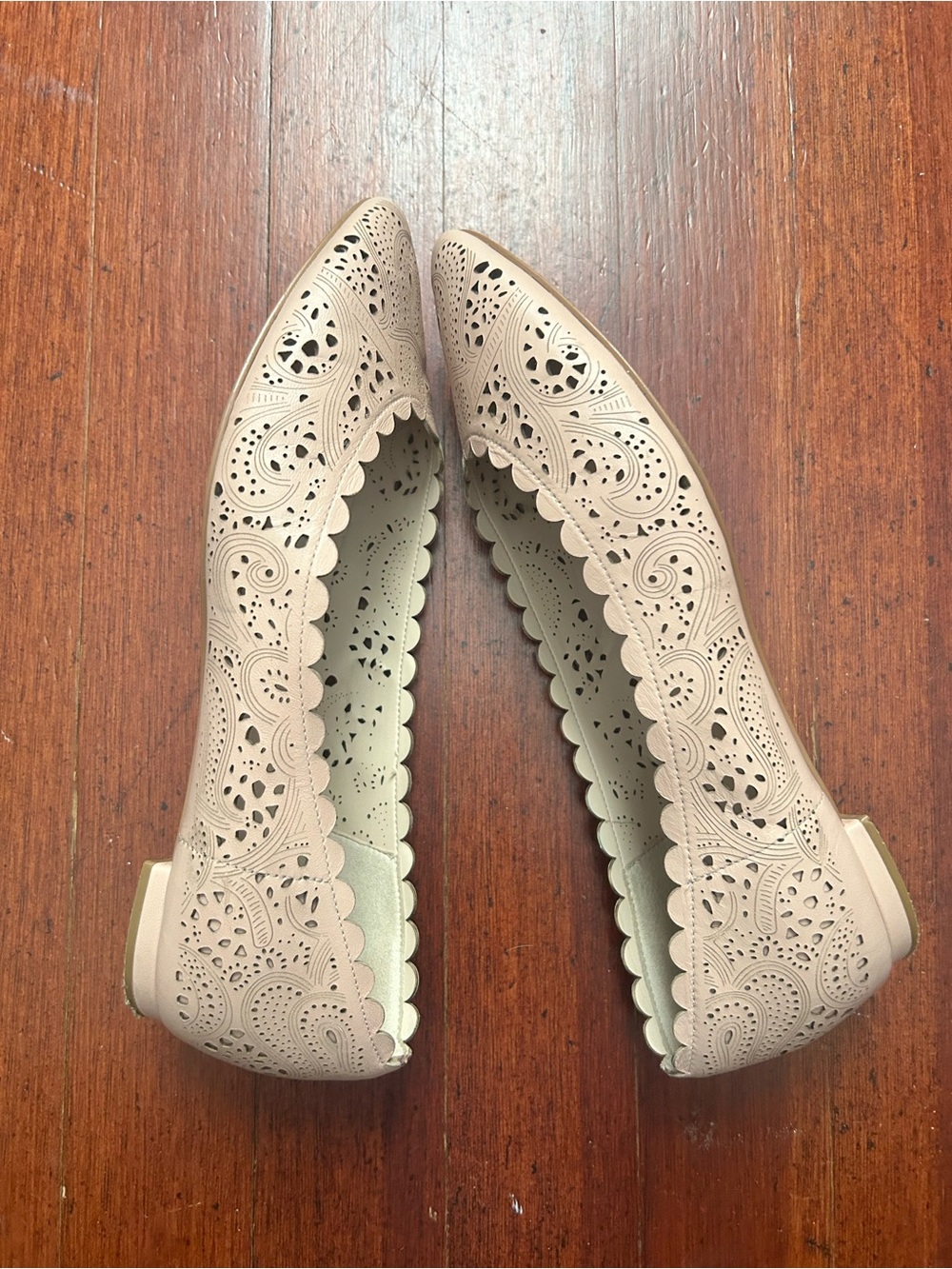 Cole Haan Scalloped Laser-Cut Women's Ballet Flat - Nude - Picture 4 of 10